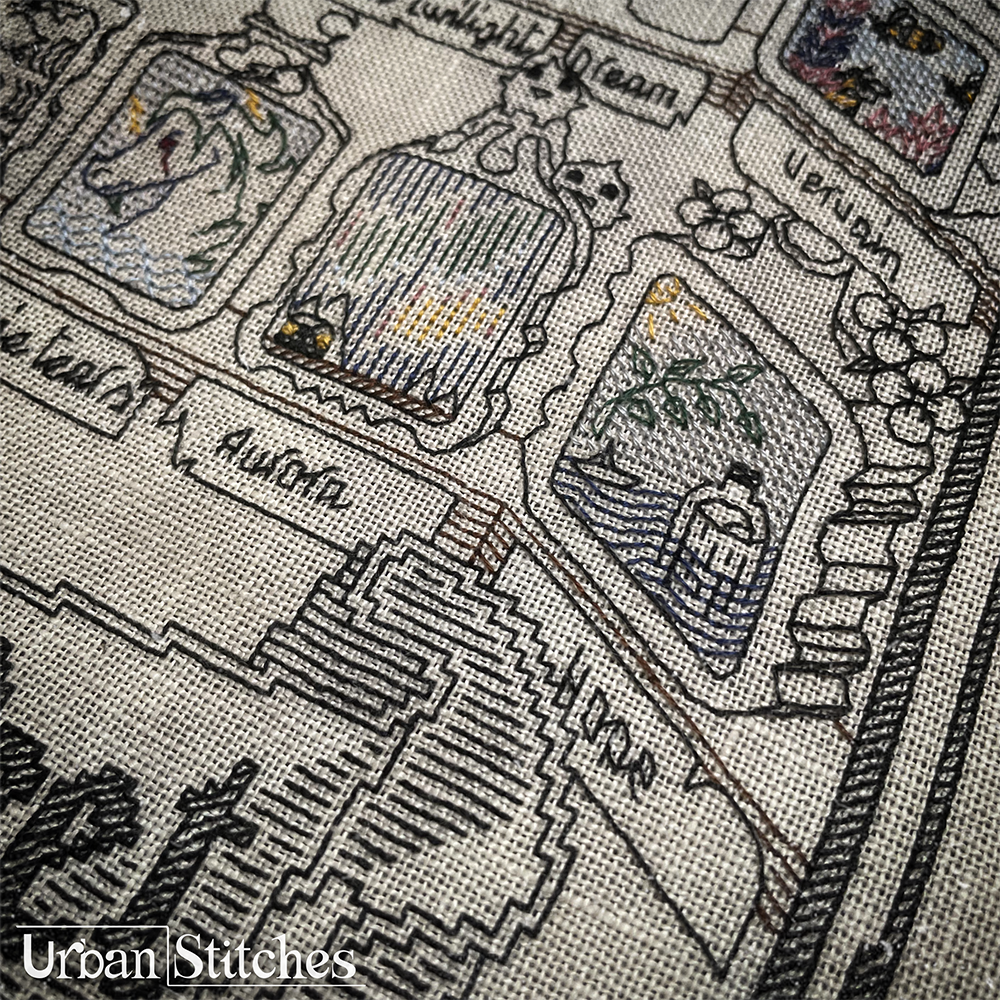 The Moonlit Market Blackwork Stitchalong